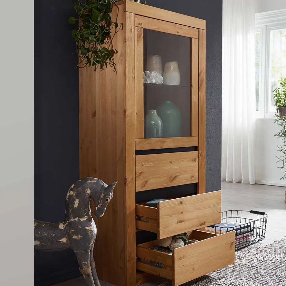 Pharao24 Massivholz Vitrine Varcina> Massivholz Schränke|Vitrinenschrank