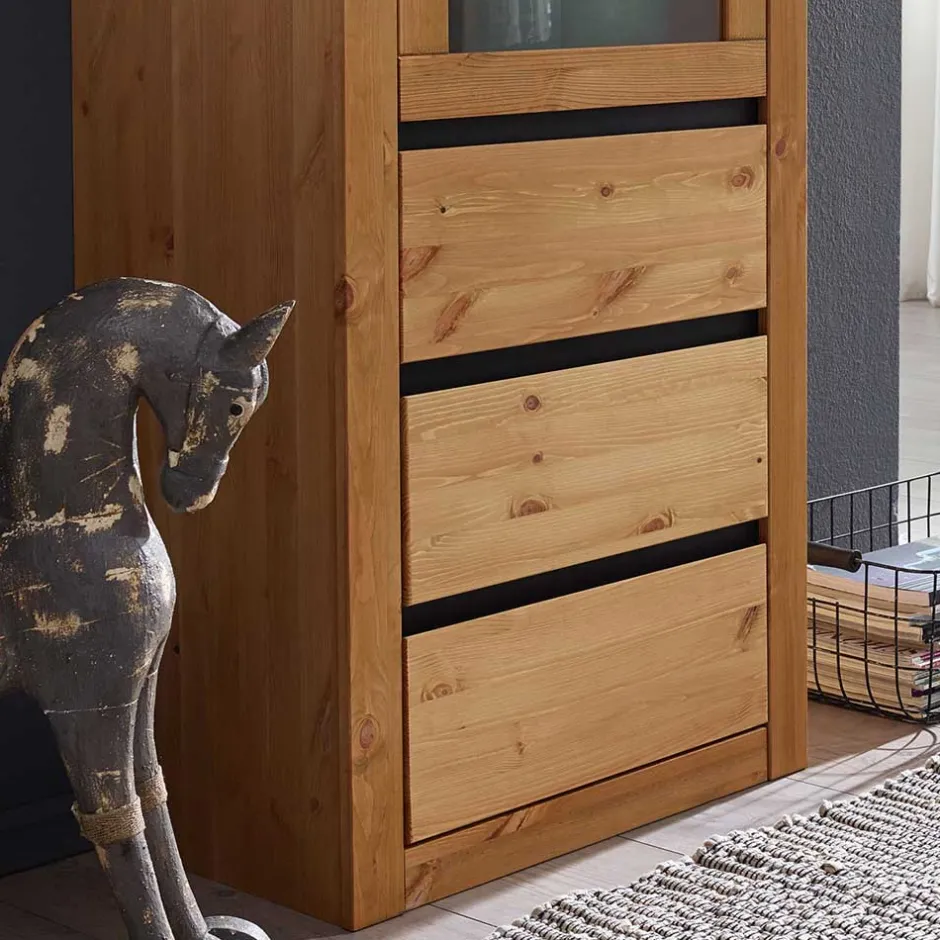 Pharao24 Massivholz Vitrine Varcina> Massivholz Schränke|Vitrinenschrank