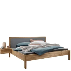 Doppelbetten|Massivholzbetten*Pharao24 Massivholzbett mit Polster Kopfteil Snoba