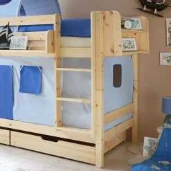 Kinderbetten|Etagenbetten*Pharao24 Massivholz-Etagenbett Sekrar