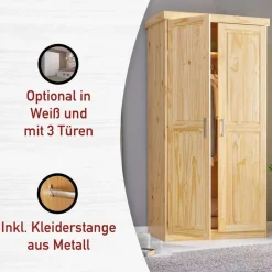 Pharao24 Massivholz-Kleiderschrank Classico><noscript><img width=