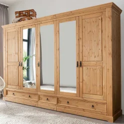 Massivholzmöbel|Drehtürenschränke*Pharao24 Massivholzschrank Crondira