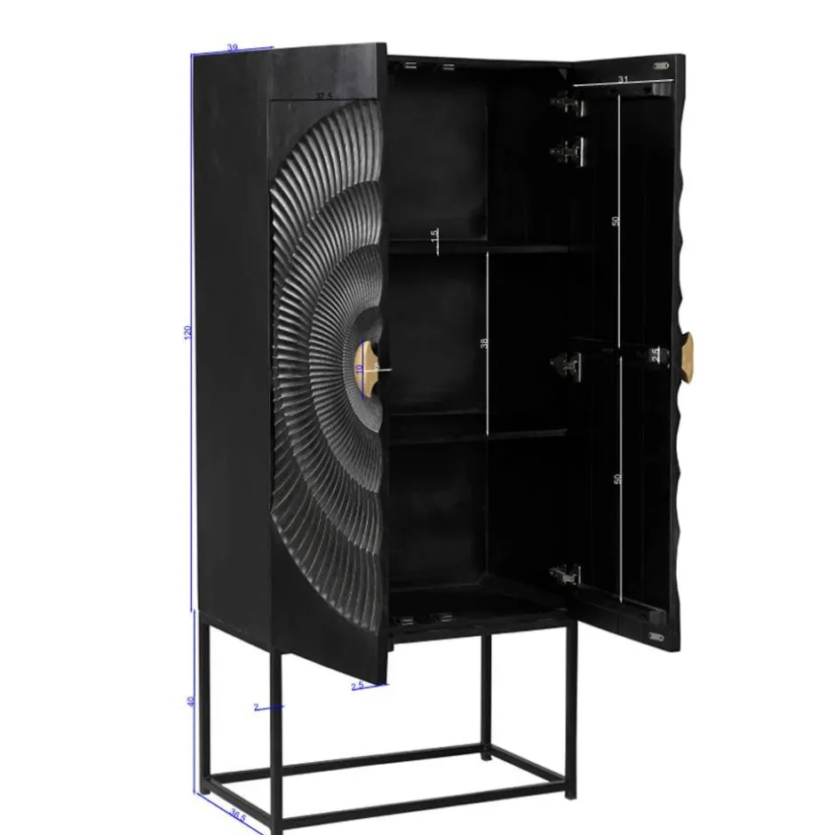 Stauraumvitrinen|Vitrinenschrank*Pharao24 Massivholzschrank Mercana