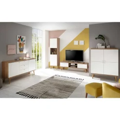 Massivholz Wohnwände*Pharao24 Möbel Set Levanca