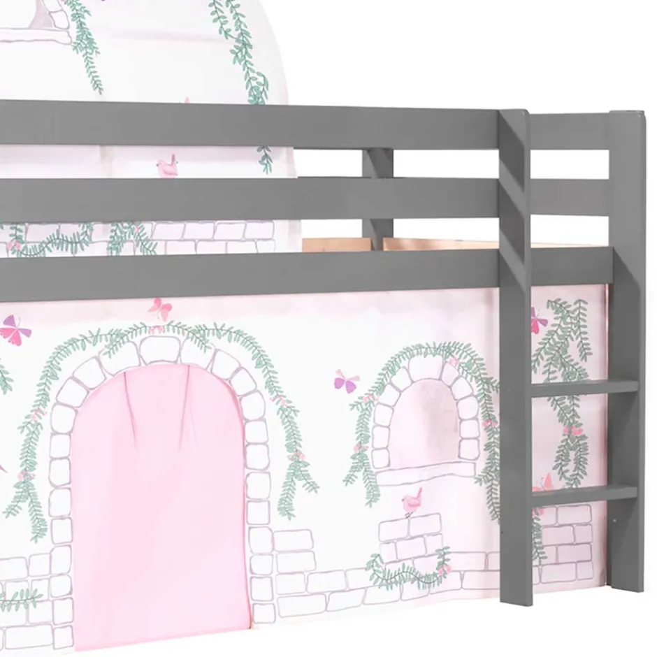 Pharao24 Mädchen Hochbett Frosic>Kinder Kinderbetten|Spielbetten