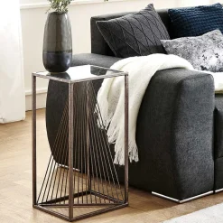 Telefontische|Glastische*Pharao24 Metall Beistelltisch Legiof