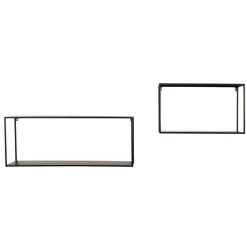 Hängeregale|Wandregale*Pharao24 Metallregale schwarz Neclas