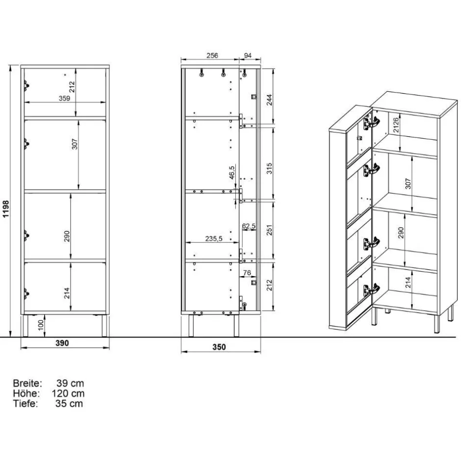 Bad Hochschränke*Pharao24 Midischrank Ronny