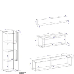 Moderne Wohnwände|Wohnwand 350 Cm*Pharao24 Moderne Design Wohnwand Rascian