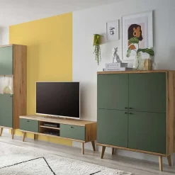 Wohnwand 300 Cm*Pharao24 Moderne Skandi Schrankwand Lora