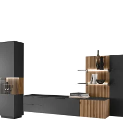 Pharao24 Moderne Wohnzimmer Anbauwand Strong> Wohnzimmerschrank|Wohnwand 300 Cm
