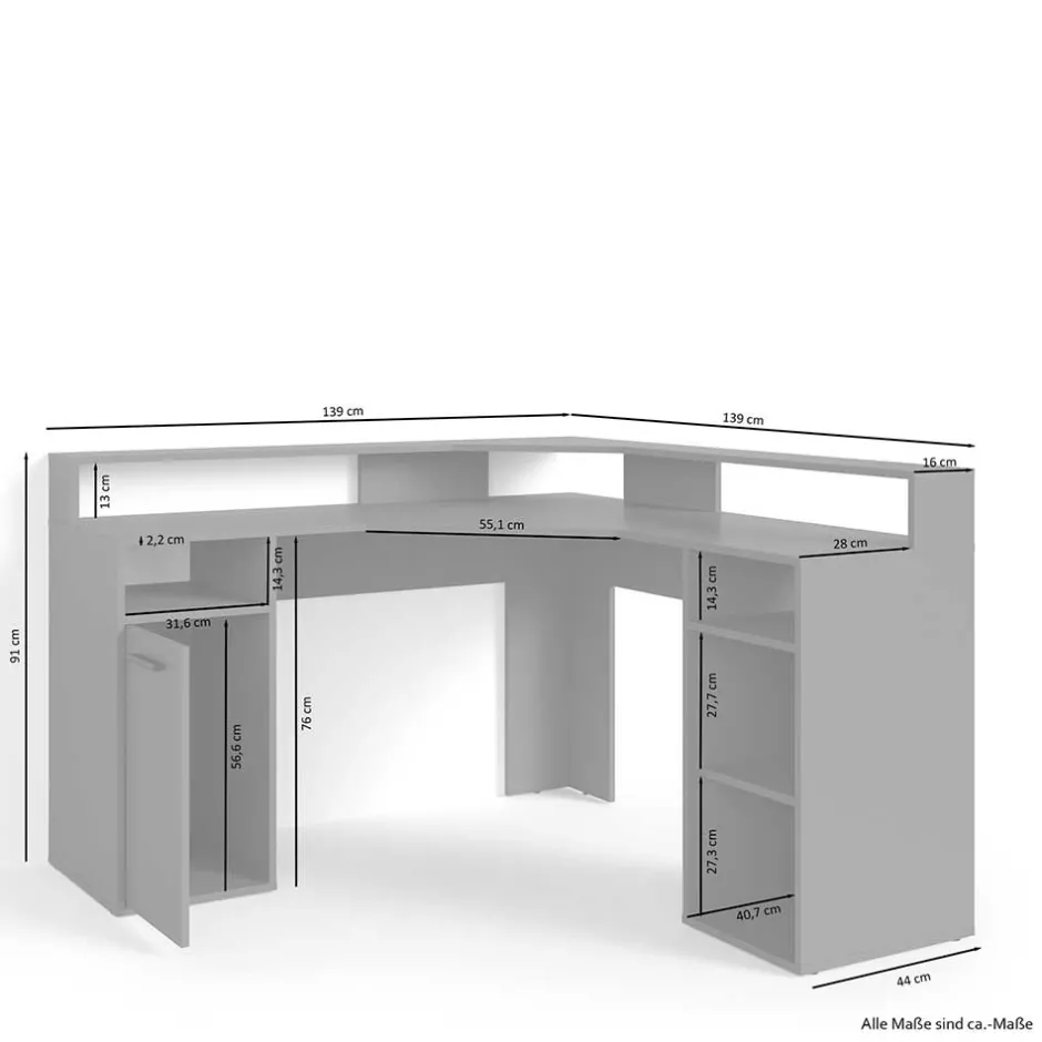 Pharao24 Moderner Eckschreibtisch Delphima> Schreibtische