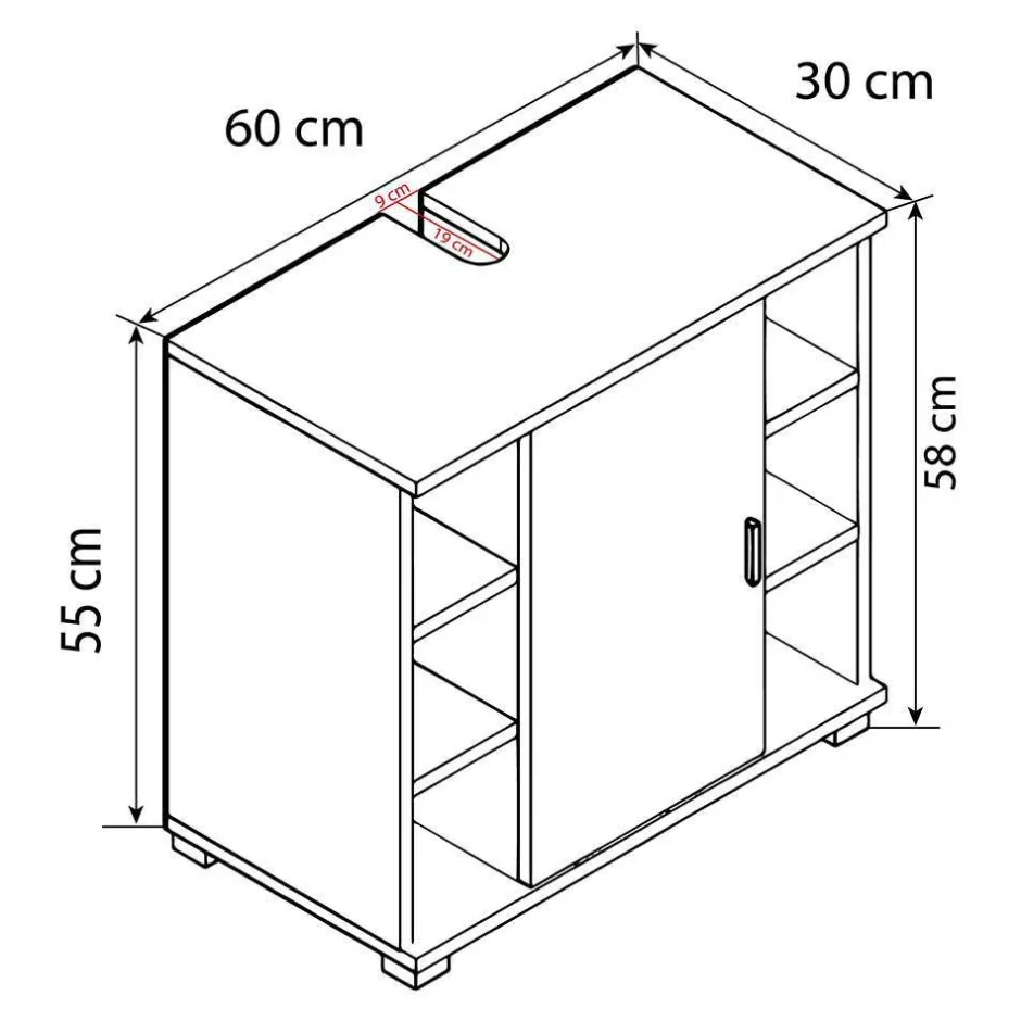 Waschbeckenunterschränke|Bad Unterschränke*Pharao24 Moderner Waschtischunterschrank Panales