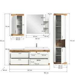 Badmöbel Sets*Pharao24 Modernes Badmöbelkomplettset Liss