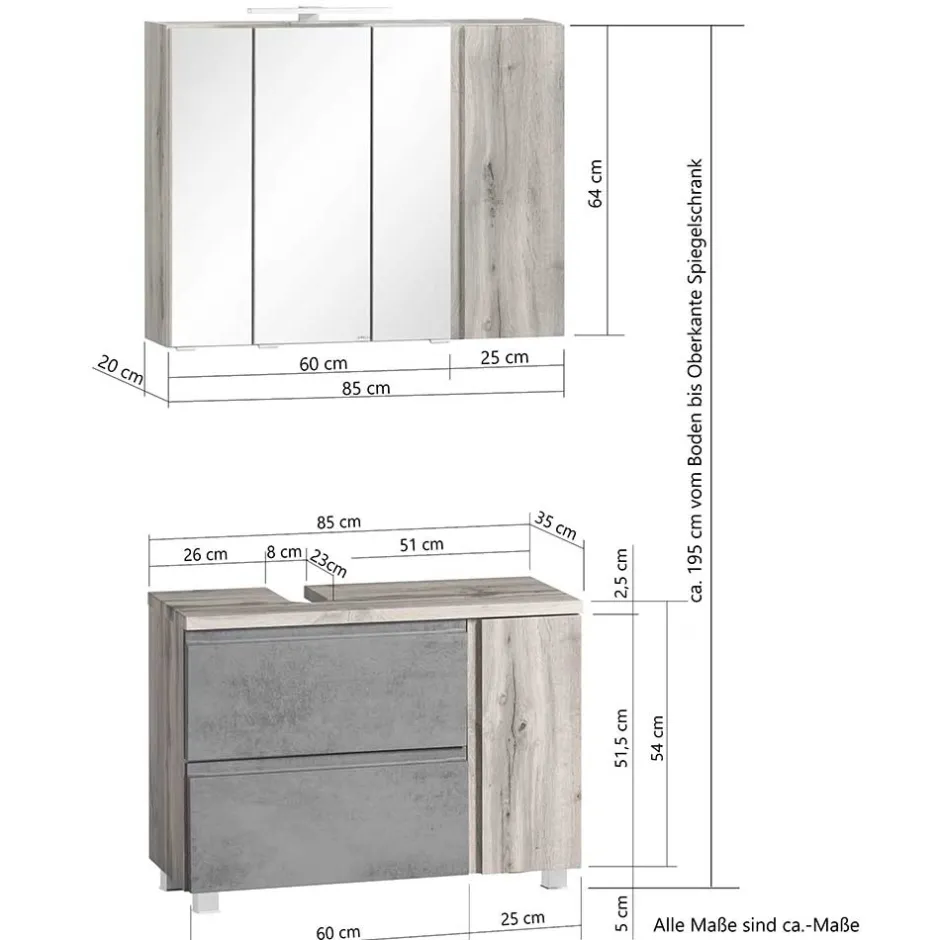Pharao24 Modernes Badmöbelset Lactona> Badmöbel Sets