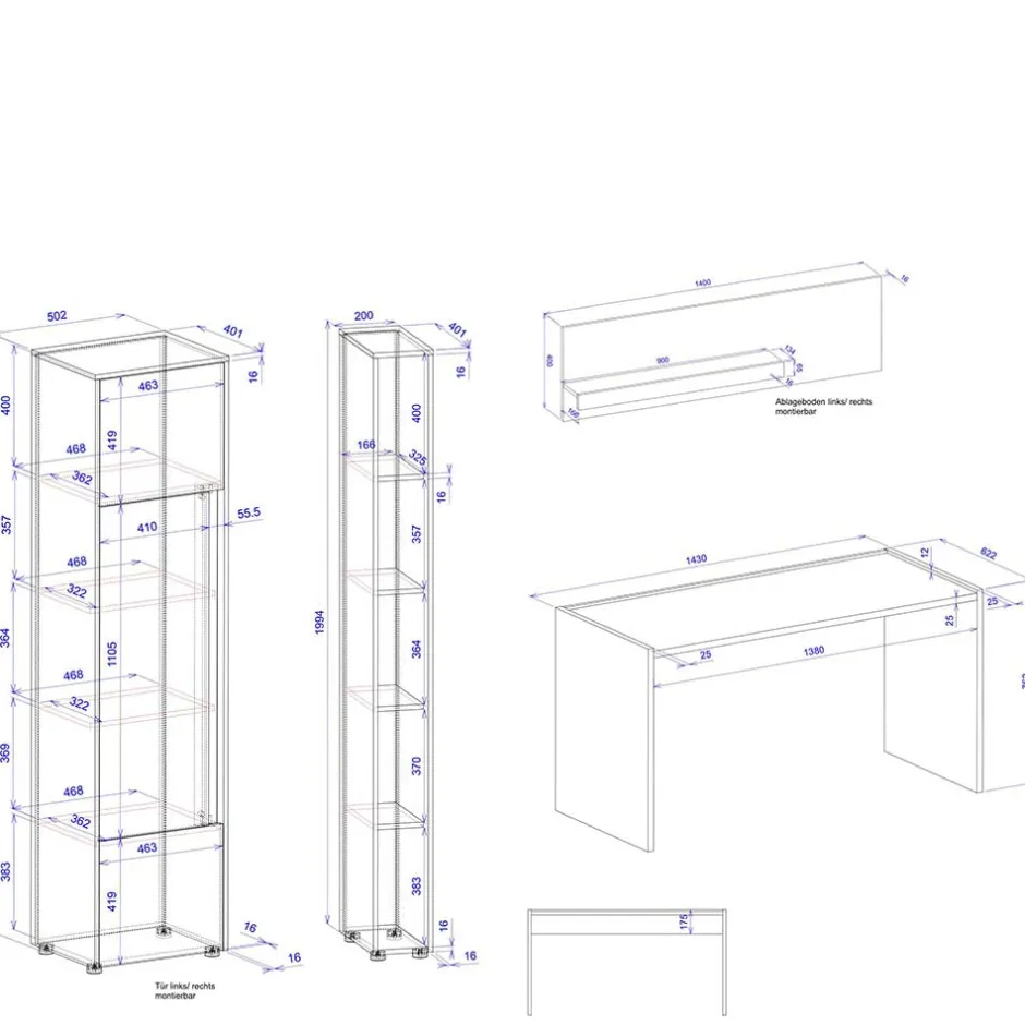 Büromöbel Sets*Pharao24 Moebelset Homeoffice Rascian