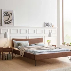 Pharao24 Nussbaum massiv Doppelbett Basilica> Massivholzbetten