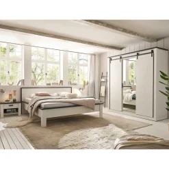 Pharao24 Pinie Weiß Schlafzimmer Set Dionada> Schlafzimmer Sets