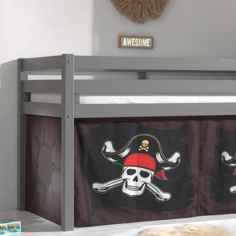 Pharao24 Piraten Halbhochbett Floro>Kinder Piratenbett|Kinderhochbetten