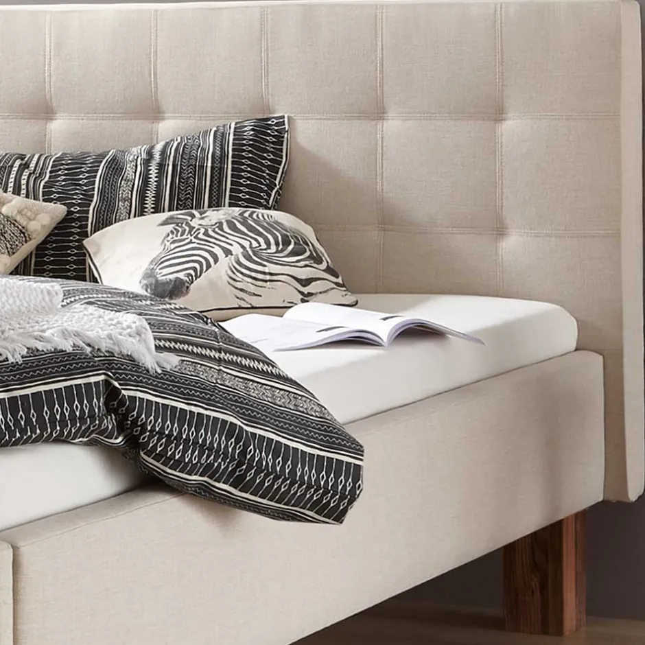 Pharao24 Polster Bett Beige Barlee> Polsterbetten