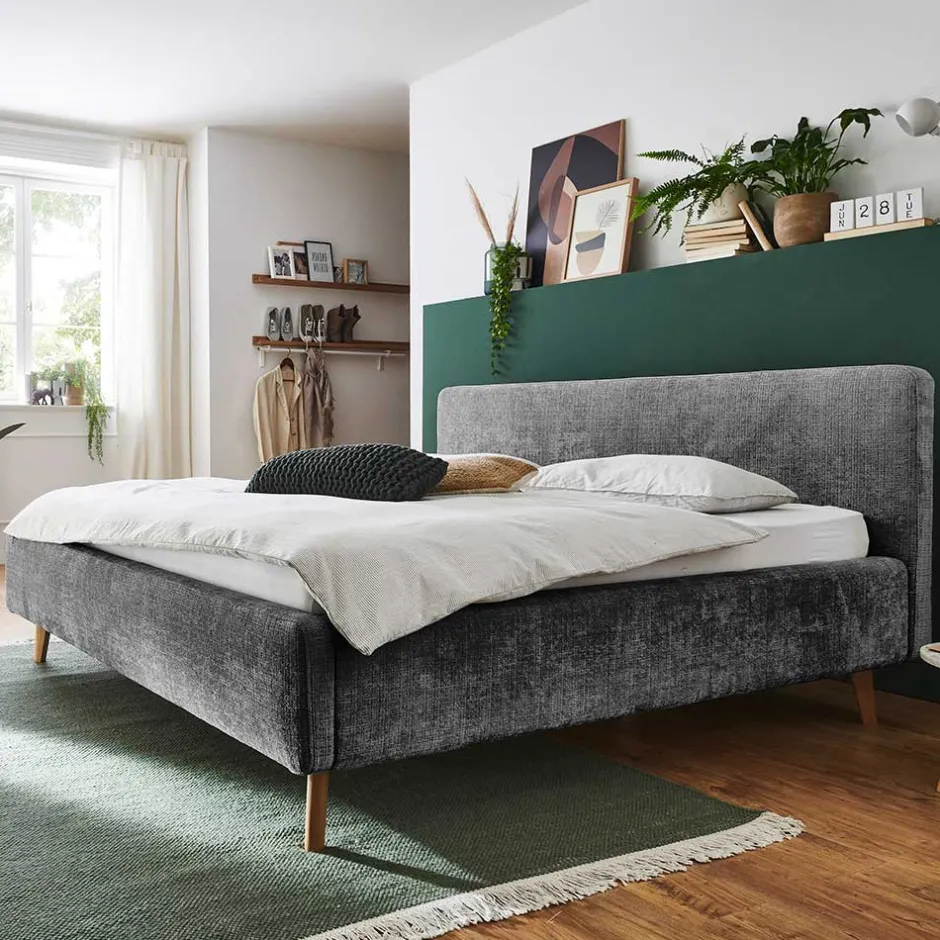 Pharao24 Polsterbett in Anthrazit Okudera> Komfortbetten|Polsterbetten