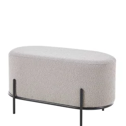 Sitzhocker|Hocker*Pharao24 Polsterhocker Boucle Taupe Furoro