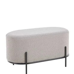 Sitzhocker|Hocker*Pharao24 Polsterhocker Boucle Taupe Furoro