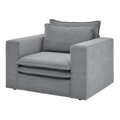 Pharao24 Polstersessel Anthrazit Cord Eltusa> Polstermöbel|Wohnzimmer Sessel