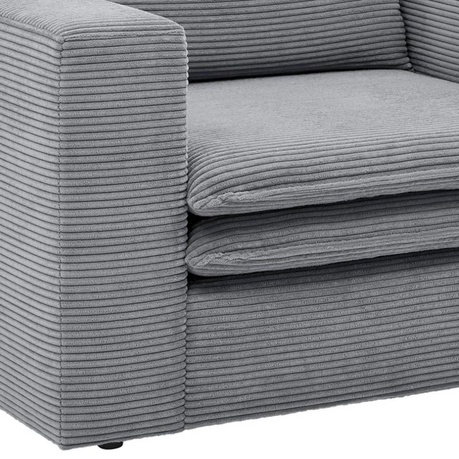 Pharao24 Polstersessel Anthrazit Cord Eltusa> Polstermöbel|Wohnzimmer Sessel