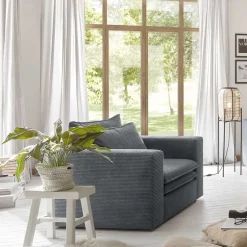 Pharao24 Polstersessel Anthrazit Cord Eltusa><noscript><img width=