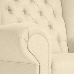 Ohrensessel*Pharao24 Polstersessel Beige Vintage Catjana