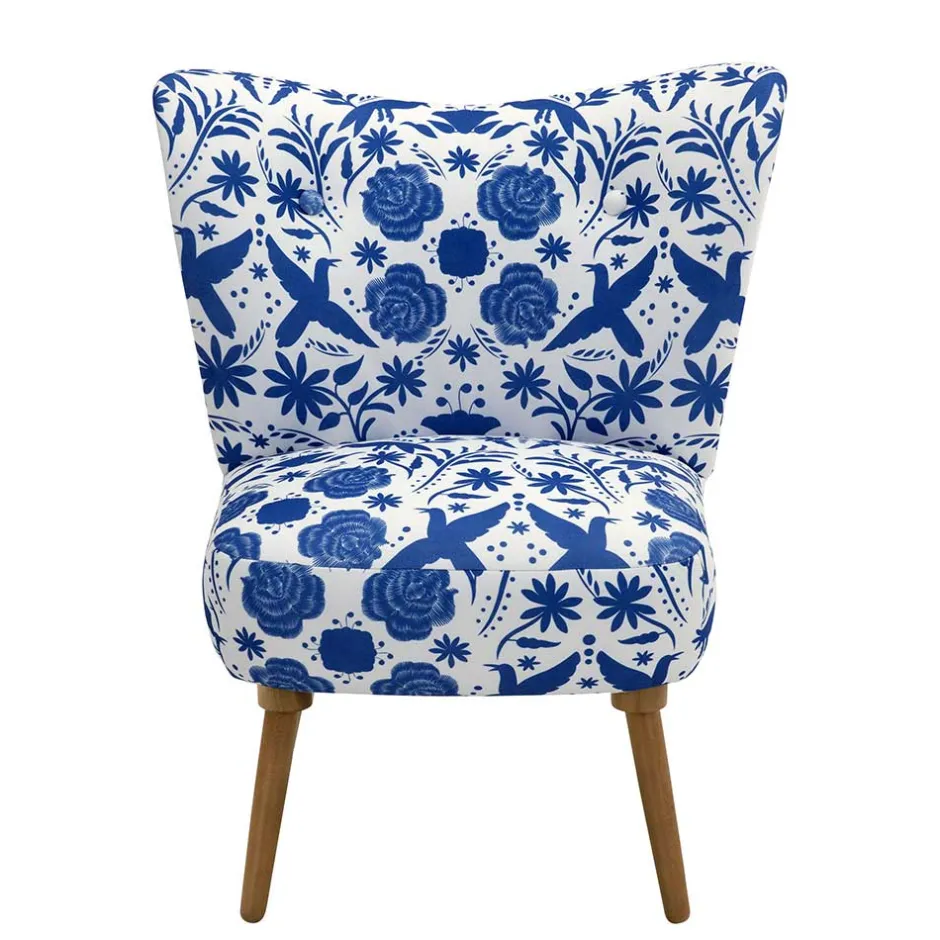 Pharao24 Polstersessel blau weiß Milan> Polstermöbel|Wohnzimmer Sessel