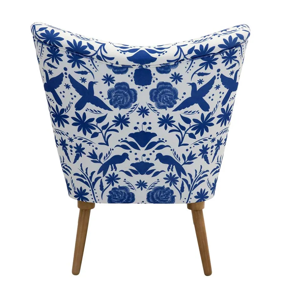 Pharao24 Polstersessel blau weiß Milan> Polstermöbel|Wohnzimmer Sessel