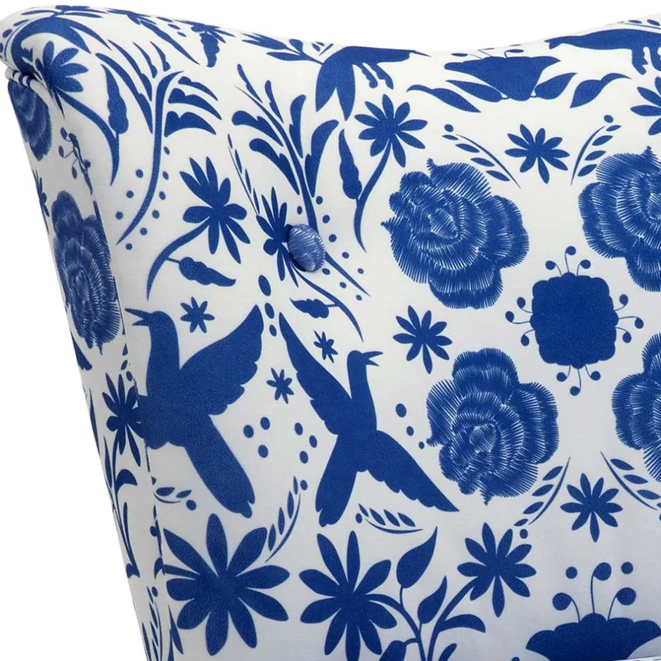 Pharao24 Polstersessel blau weiß Milan> Polstermöbel|Wohnzimmer Sessel