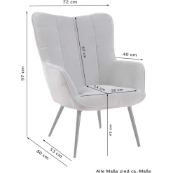 Wohnzimmer Sessel*Pharao24 Polstersessel Dalicia