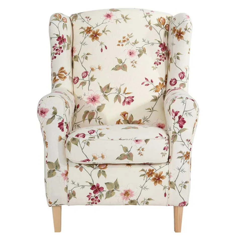 Pharao24 Polstersessel geblümt Foliage> Polstermöbel|Wohnzimmer Sessel