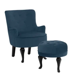 Pharao24 Polstersessel mit Fußhocker Reneva> Wohnzimmer Sessel|Relaxsessel