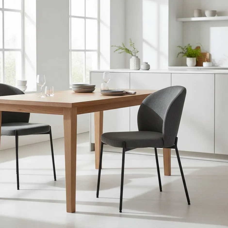 Pharao24 Polsterstuhl Set Anthrazit Maximo> Küchenstühle|Esszimmerstühle