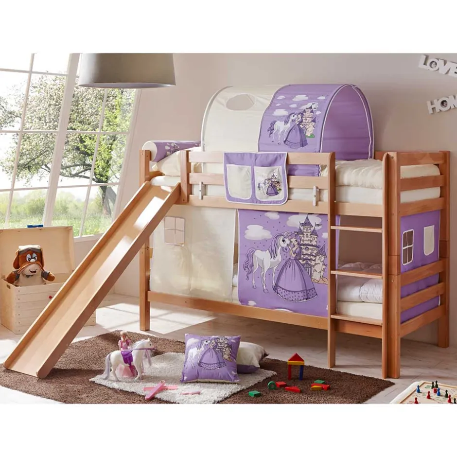 Kinderbetten|Etagenbetten*Pharao24 Prinzessin Rutschbett Neviska