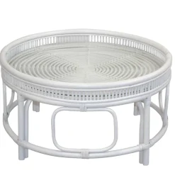 Glastische*Pharao24 Rattan Couchtisch Millana