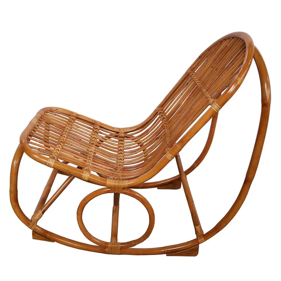Wohnzimmer Sessel*Pharao24 Rattan Schaukelstuhl Imparacta