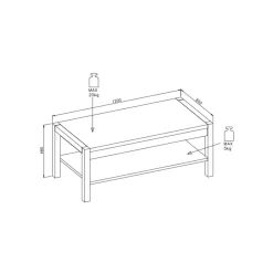 Wohnzimmertisch|Couchtische*Pharao24 Rechteckiger Sofatisch Foxxy
