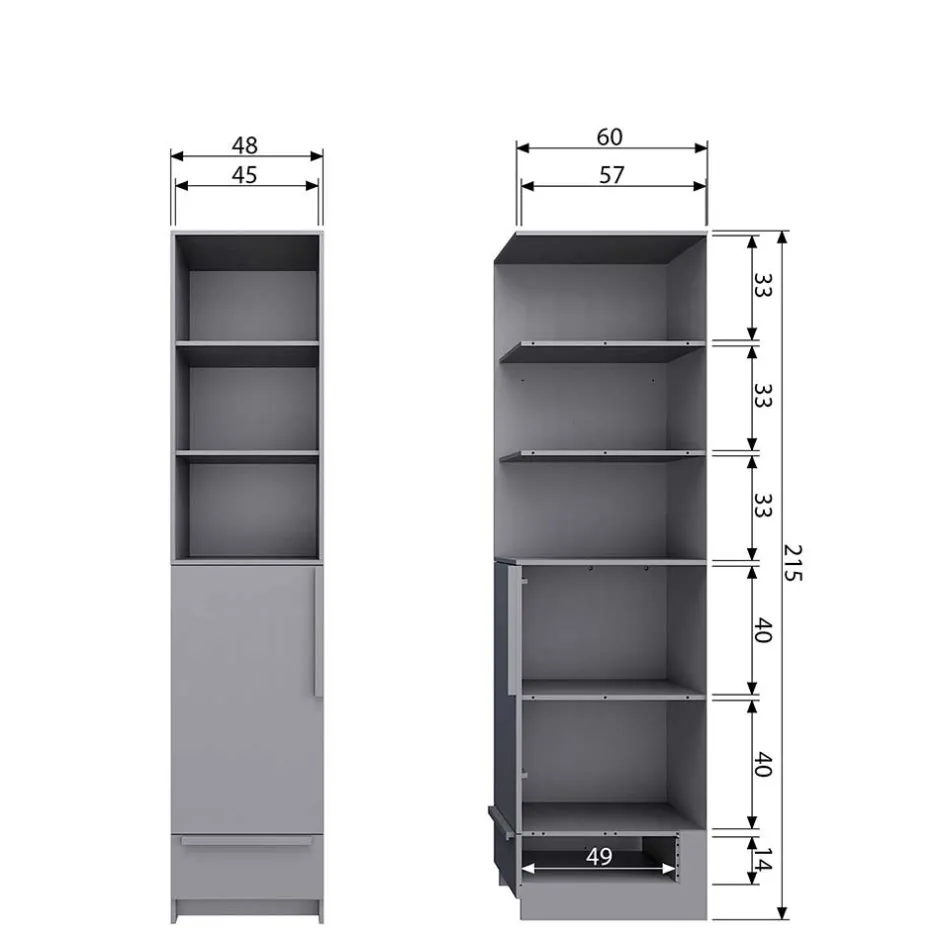 Pharao24 Regal mit Tür Jemain> Drehtürenschränke|Kleiderschränke