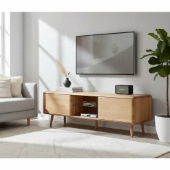 Pharao24 Retro TV Lowboard Baylee> Massivholz Tv Möbel|Fernsehtische