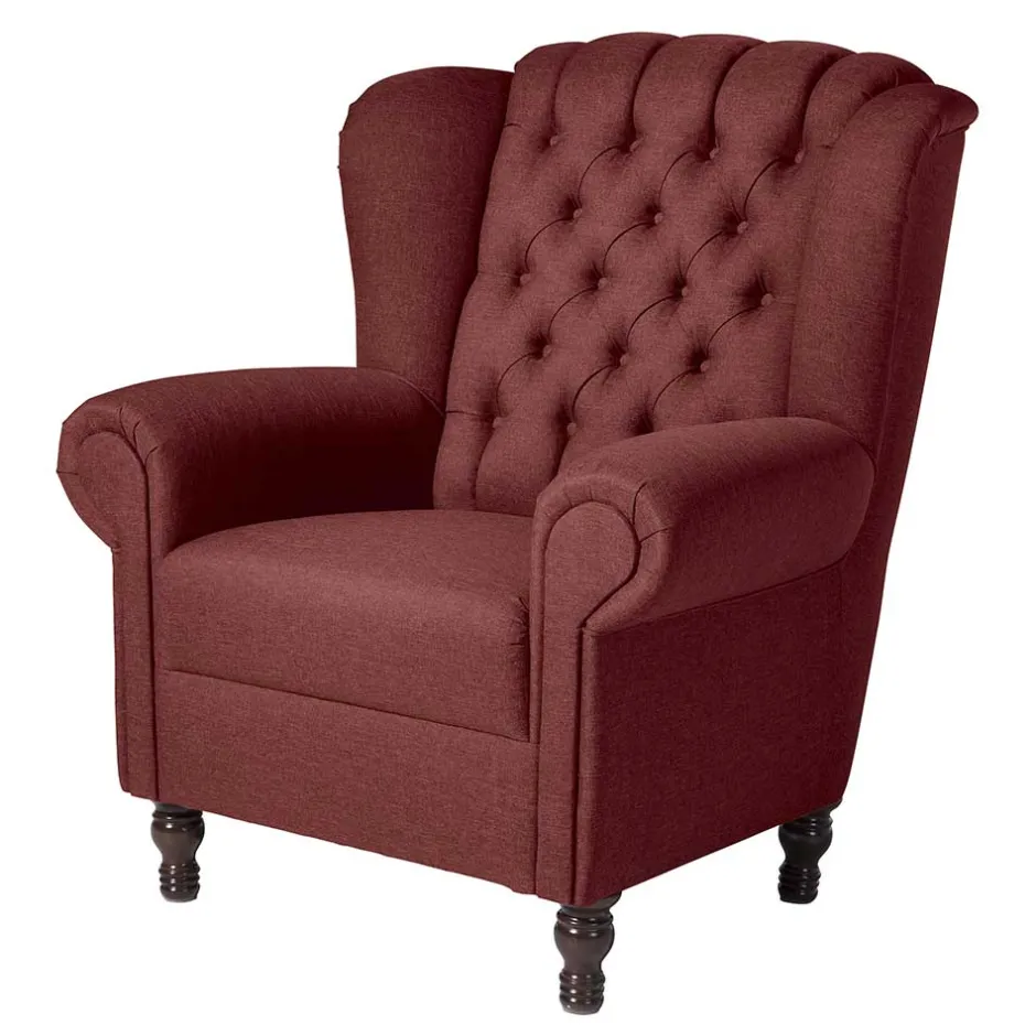 Ohrensessel*Pharao24 Roter Wohnzimmer Sessel Idena