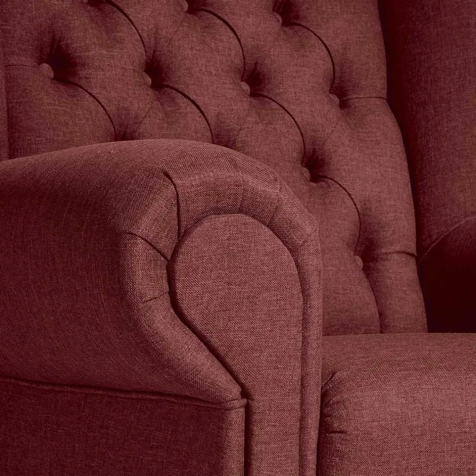 Ohrensessel*Pharao24 Roter Wohnzimmer Sessel Idena