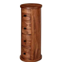 Massivholz Kommoden|Hochkommoden*Pharao24 Runde Schubladenkommode Makarona