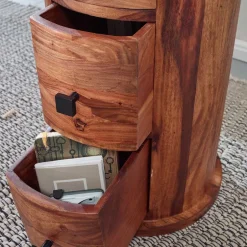 Massivholz Kommoden|Hochkommoden*Pharao24 Runde Schubladenkommode Makarona