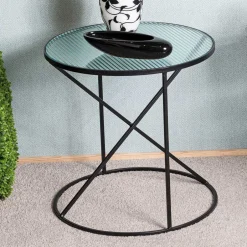 Pharao24 Runder Beistelltisch Sasmina> Glastische