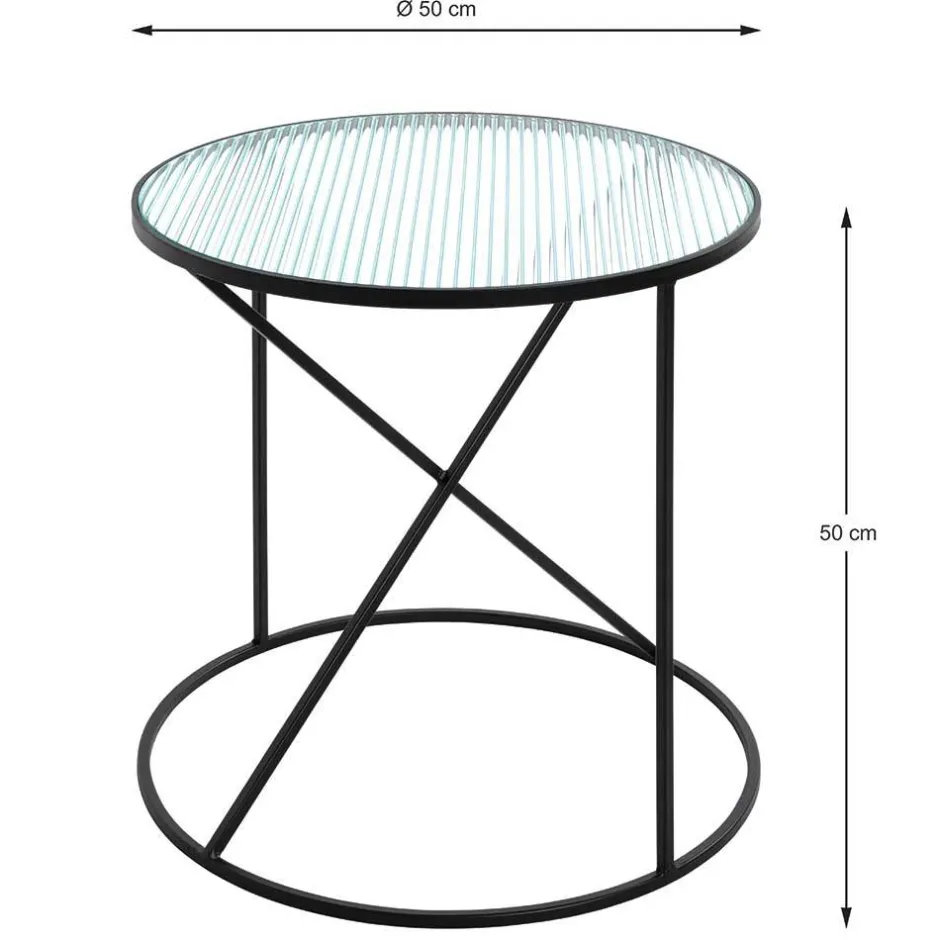 Pharao24 Runder Beistelltisch Sasmina> Glastische